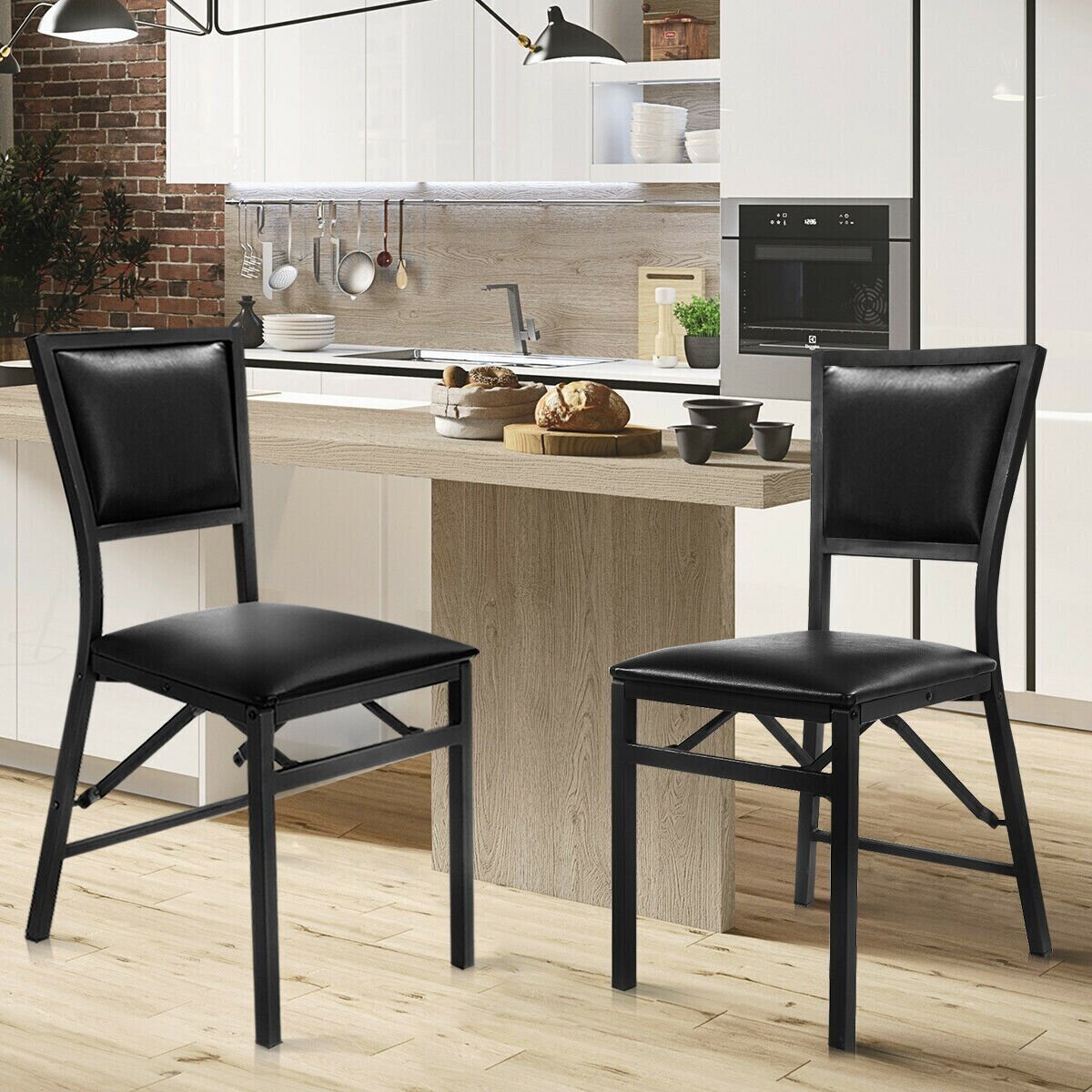 Black Modern Luxury Folding Dining Chair Set