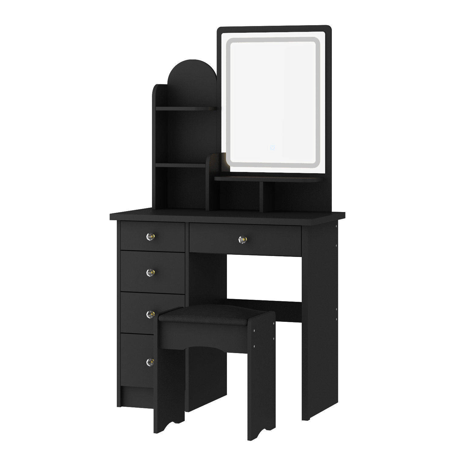 Black Vanity Table With Lighted Mirror