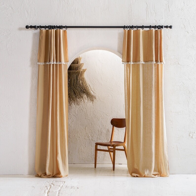 Bohemian Style Curtains With Valance