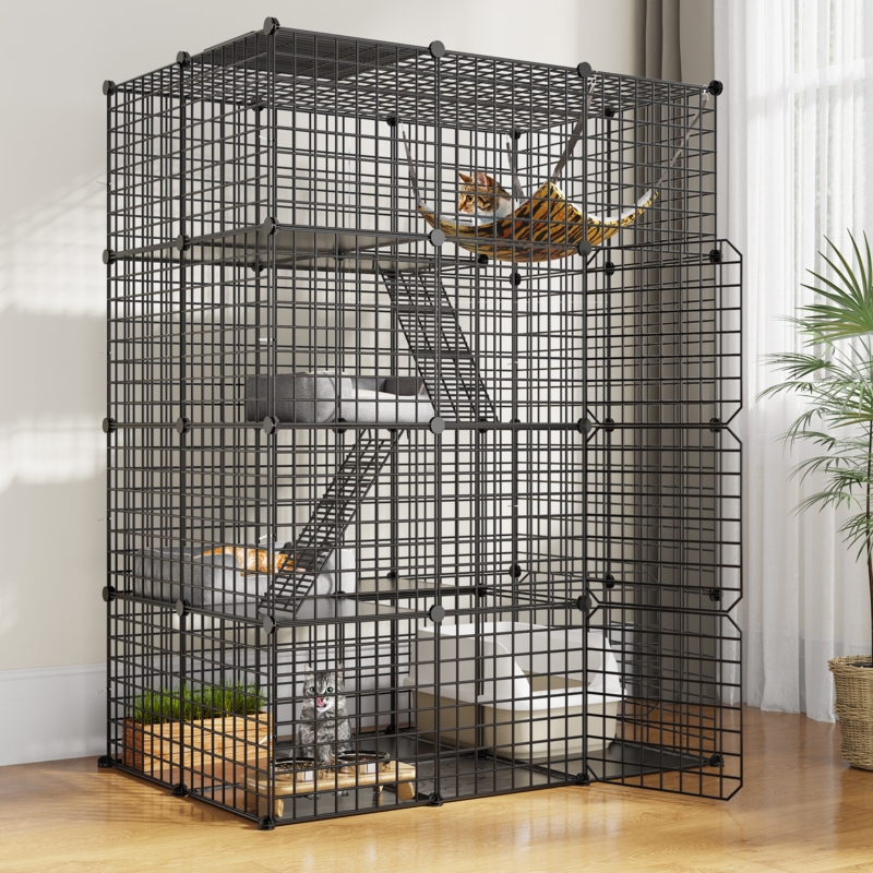 Multi-Level Cat Cage with Exercise Space