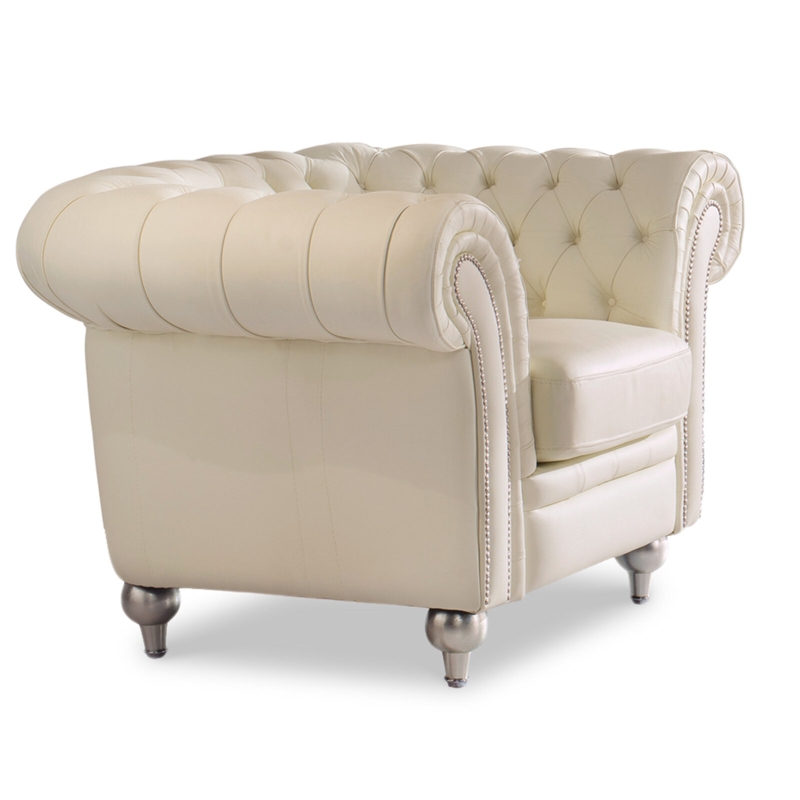 Luxurious Upholstered Sofa with Scrolled Arms