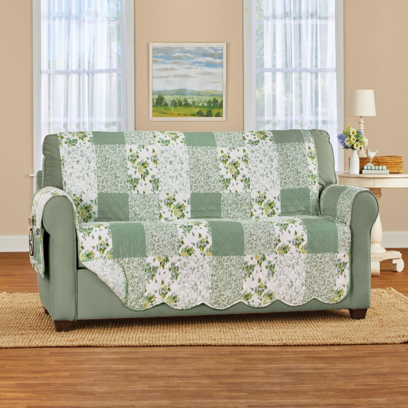 Quilted Furniture Covers with Scalloped Edges