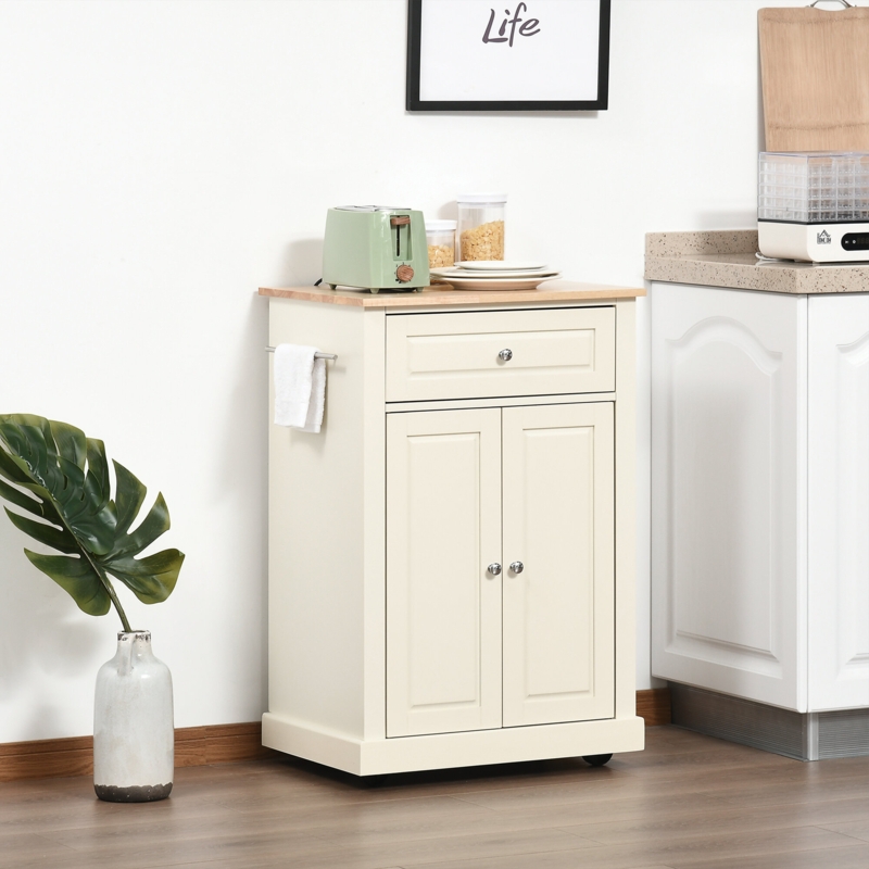 Mobile Kitchen Cart with Ample Storage