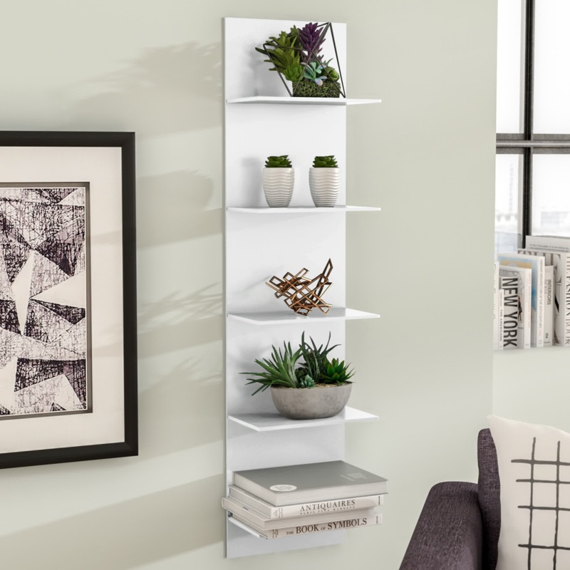 Column Wall Shelf with Five Tiers