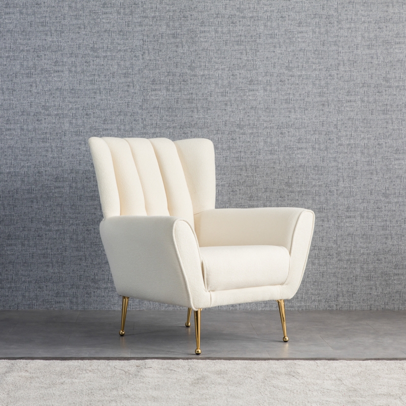 French Boucle Tufted Armchair