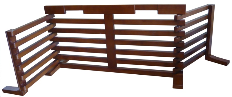 Wooden Pet Gate and Crate with Walnut Finish