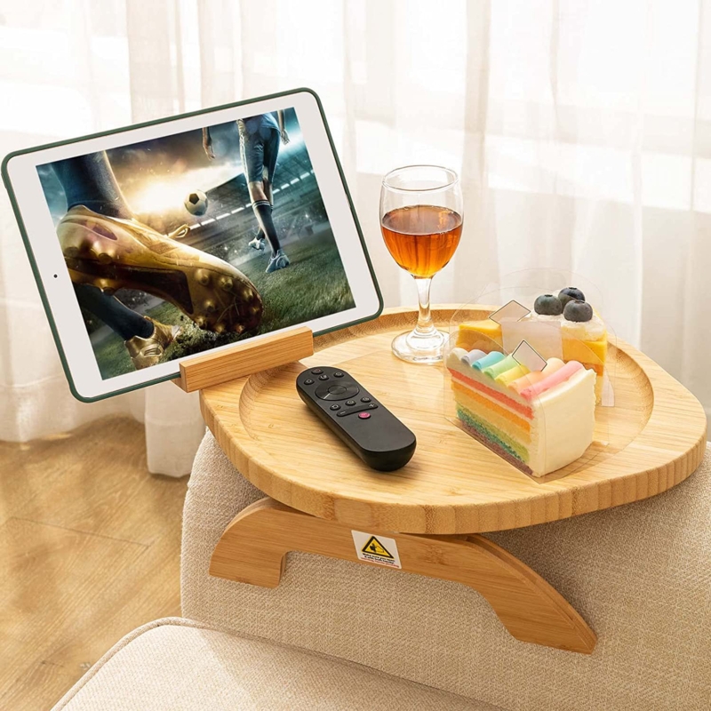 Adjustable Couch Tray with Rotating Bracket