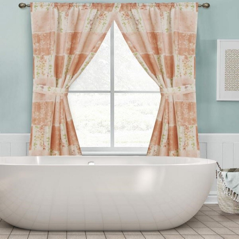 Bath Window Floral Curtain