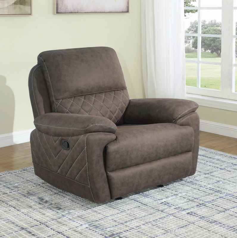 Stylish Glider Recliner with Contrast Stitching