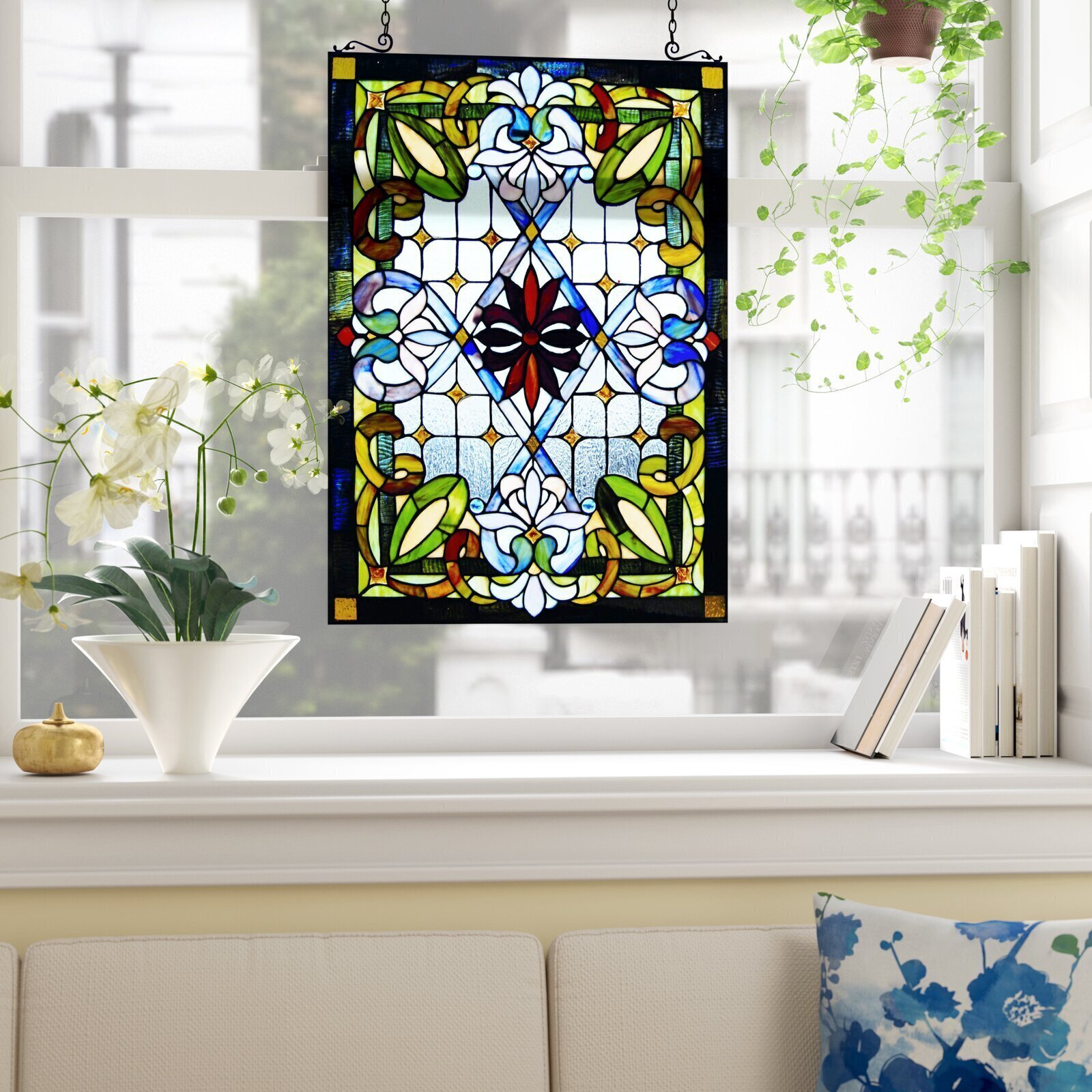 Bright Stained Glass Panel