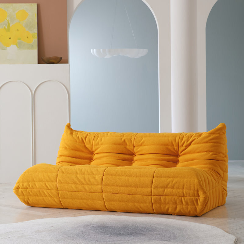 Bright Yellow Moroccan Floor Couch
