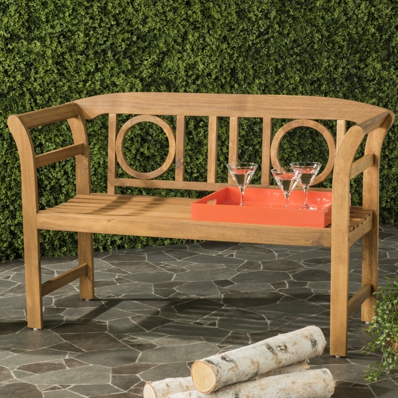 Two-Seat Garden Bench with Openwork Back