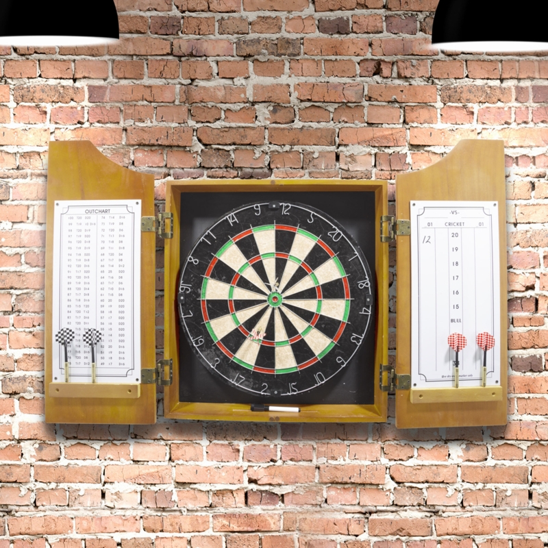 Cabinet with Dartboard and Darts