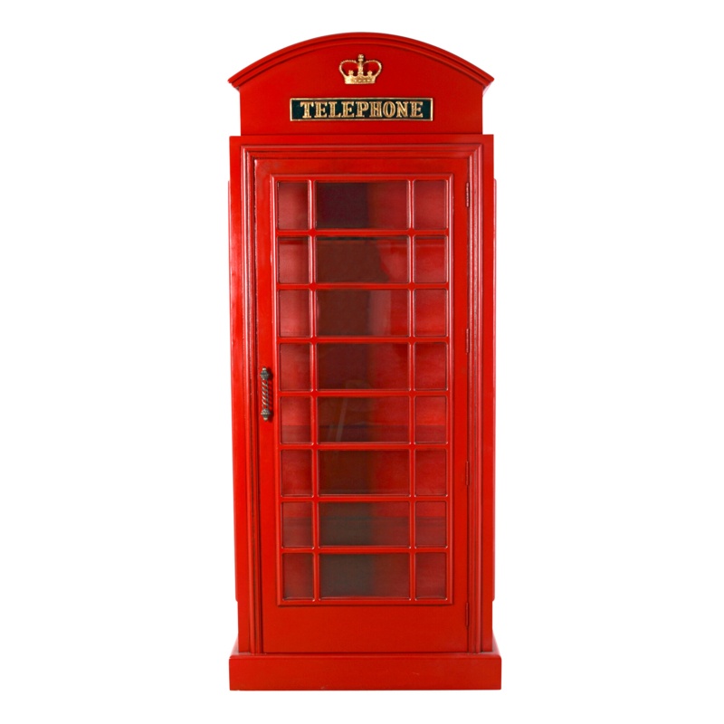 British 30'' Wide Curio Cabinet with Lighting