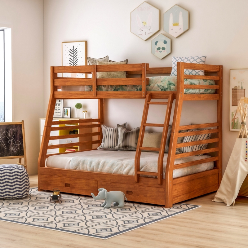 Sleek Bunk Bed with Storage Drawers