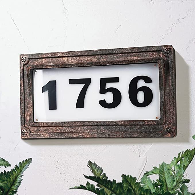 Bronze Solar House Number Sign