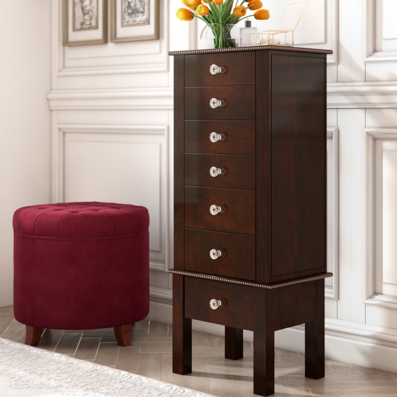 Fashionable Jewelry Armoire with Storage