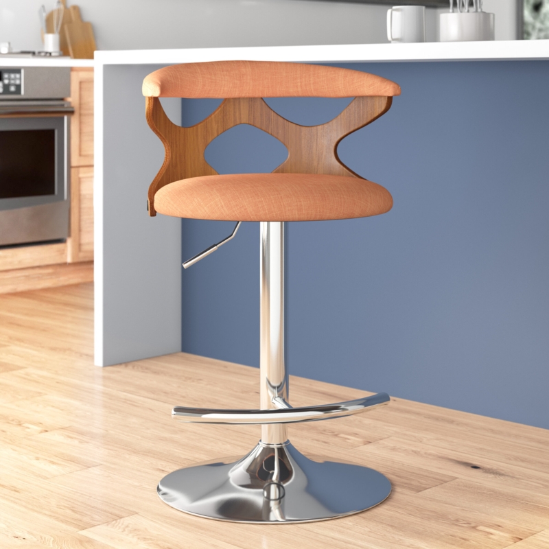 Swivel Bar Stool with Retro Style and Modern Functionality
