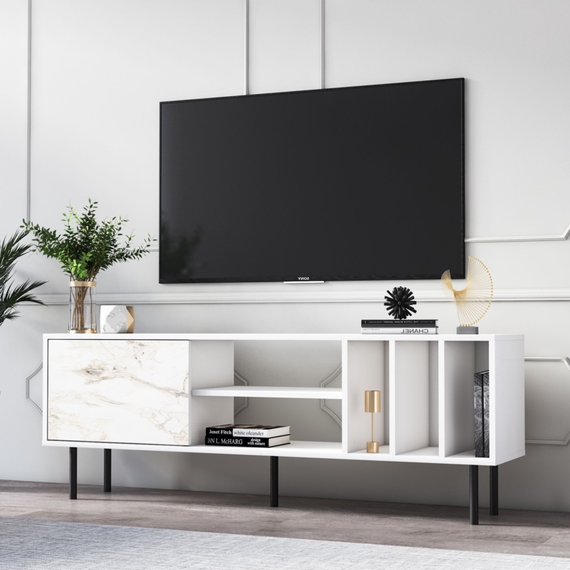 Modern Two-Toned TV Stand with Storage