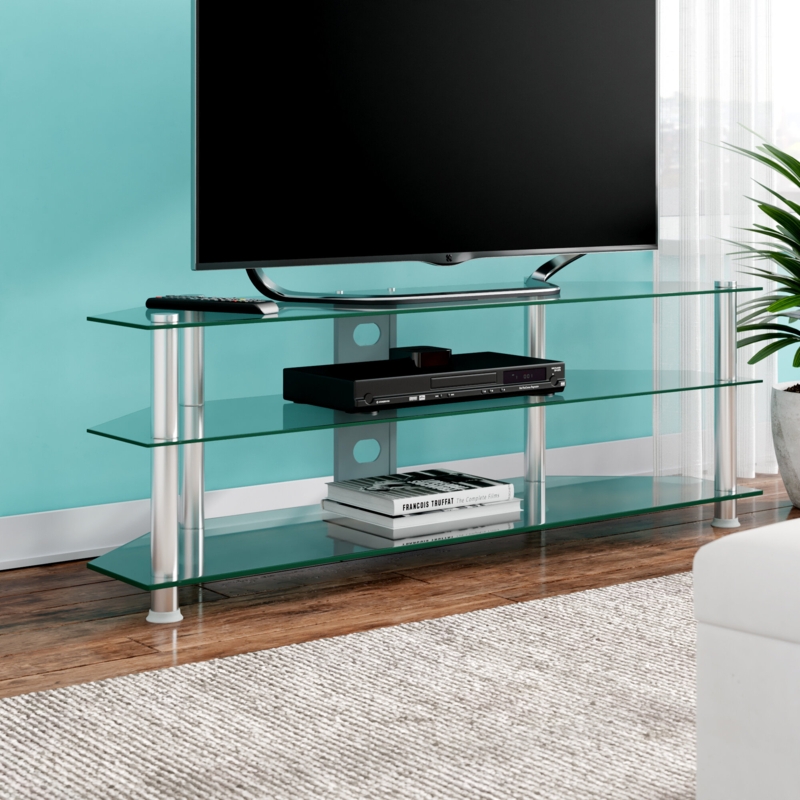 Glossy Open-Shelved TV Stand