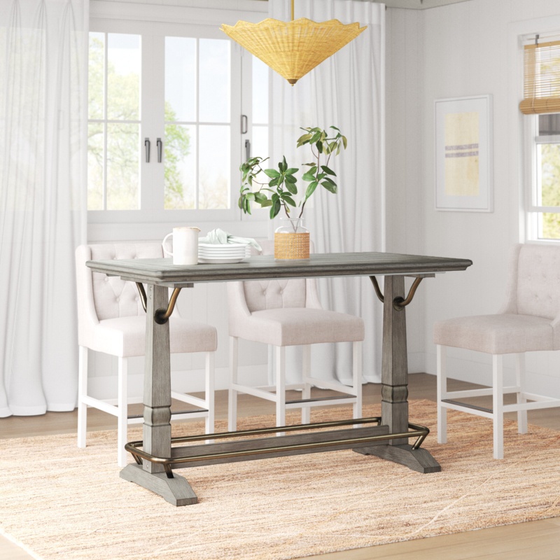 Bruno Counter Height 59.5'' Trestle Dining Table