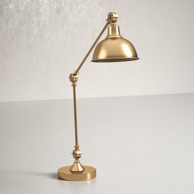 Adjustable Antique Brass Table Lamp