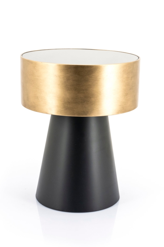 Elegant Round Coffee Table with Gold Rim