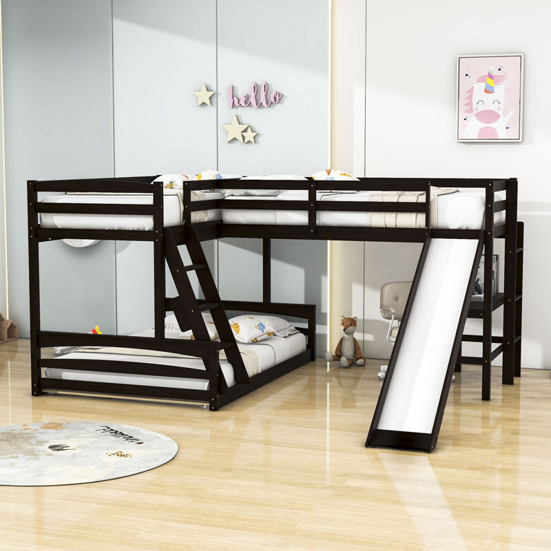 Bunk Bed With Slide and Desk