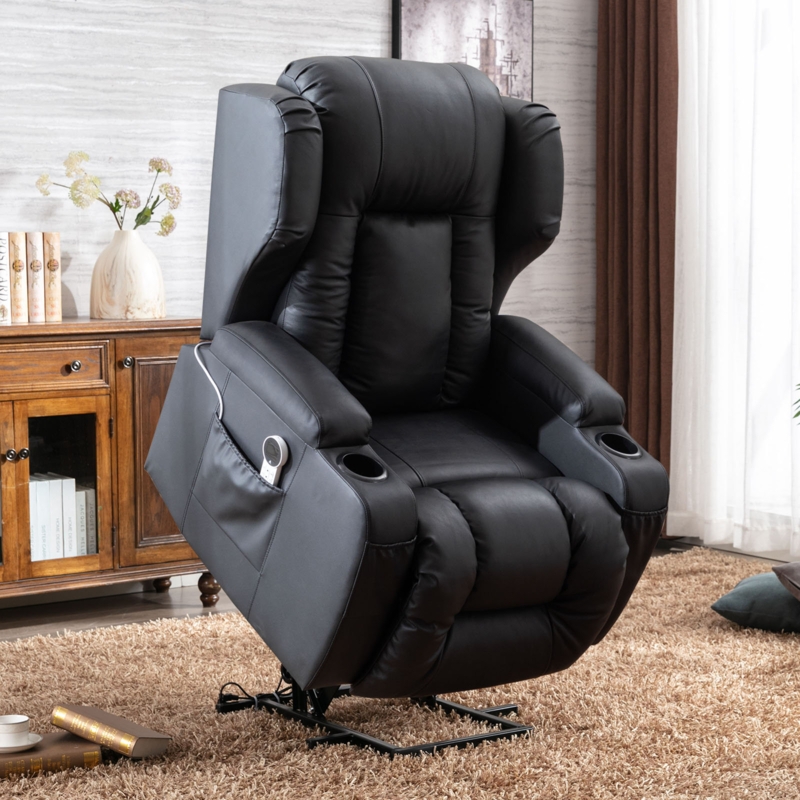 Genuine Leather Power Lift Recliner Chair