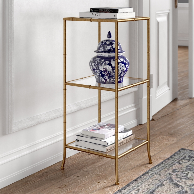Petite Etagere Bookcase with Mirrored Glass