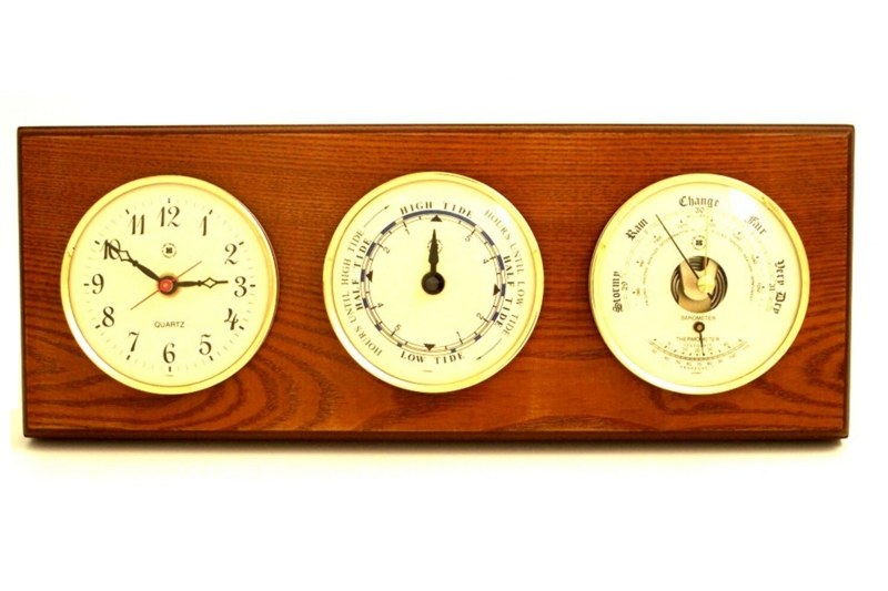 Vintage Wall Clock with Weather Instruments
