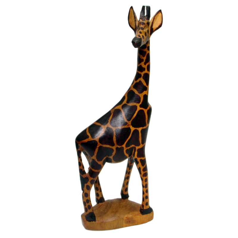 Hand-carved Jacaranda Wood Giraffe Sculpture