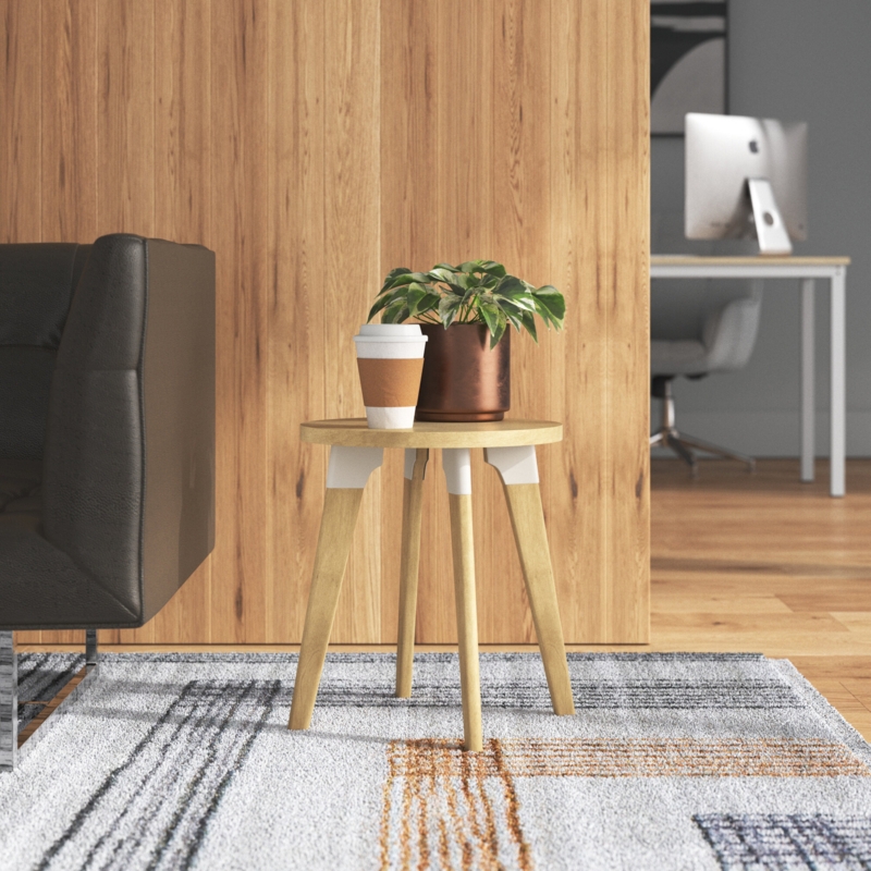 Blonde Tripod Accent Table