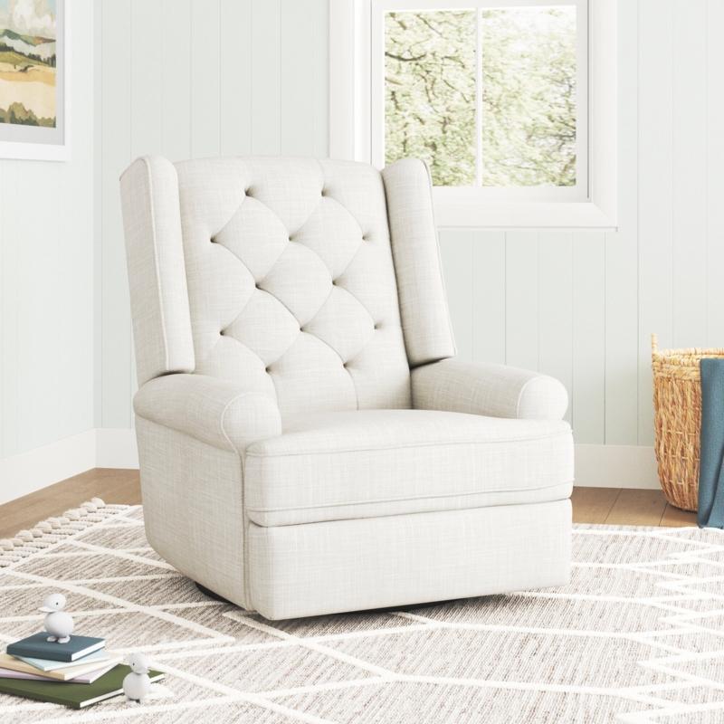 Upholstered Glider Recliner with Swivel
