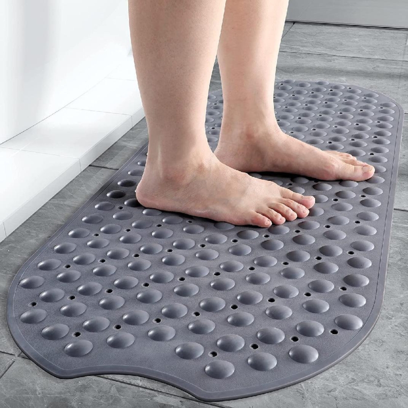 Nonslip Oval Bathtub Mat with Strong Suction Cups