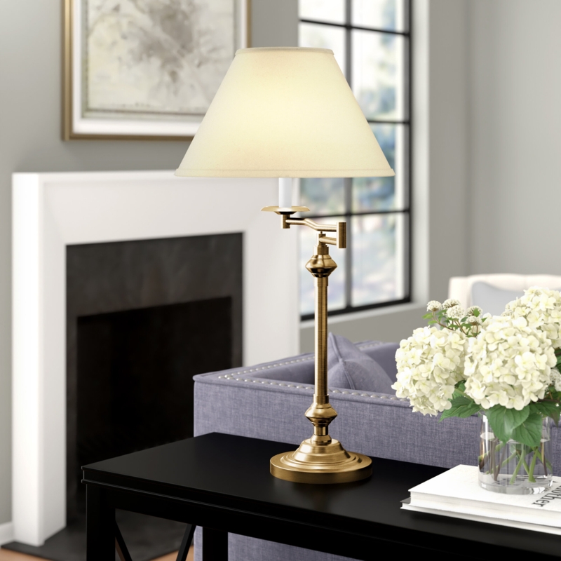 Swing Arm Table Lamp with Empire Shade