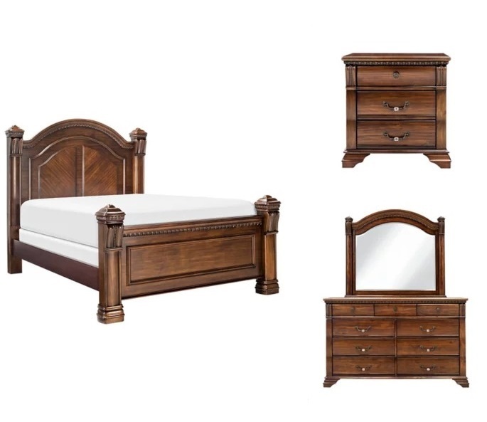 Carved French Bedroom Furniture Set