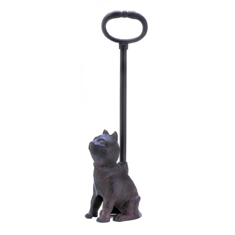 Cast Iron Kitty Cat Doorstop with Handle