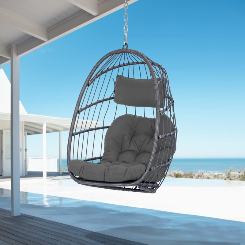 Stylish Swing Egg Chair with Foldable Seat