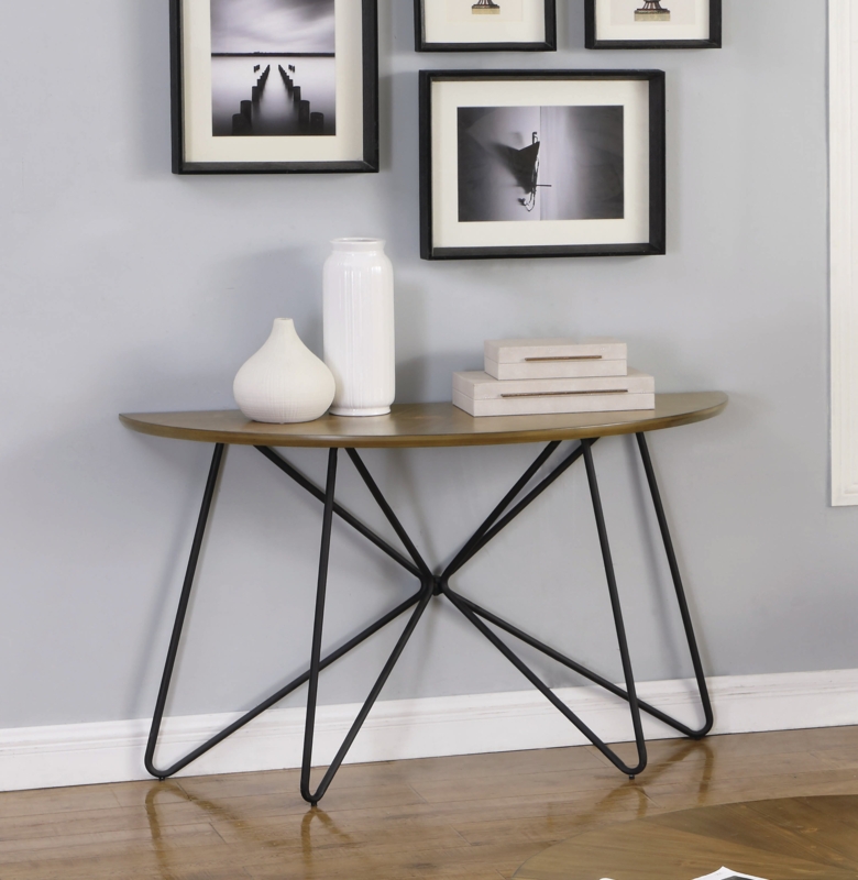 Demilune Sofa Table with Hairpin Legs
