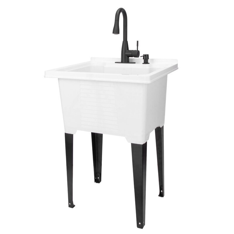 Ceramic Look Laundry Sink With Washboard