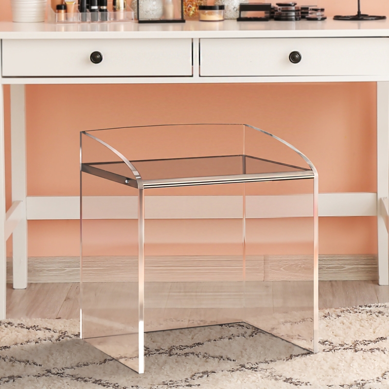 Clear Acrylic Vanity Chair with Waterfall Base