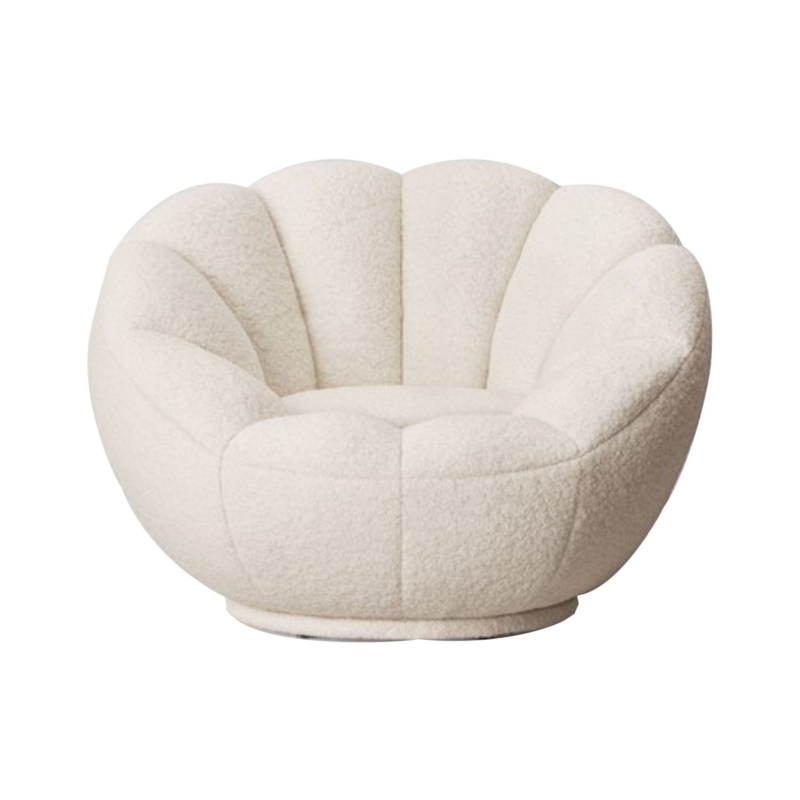 Sherpa Fabric Upholstered Accent Chair