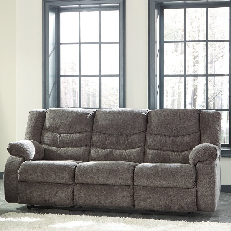 Charmingly Rugged Curved Recliner Couch