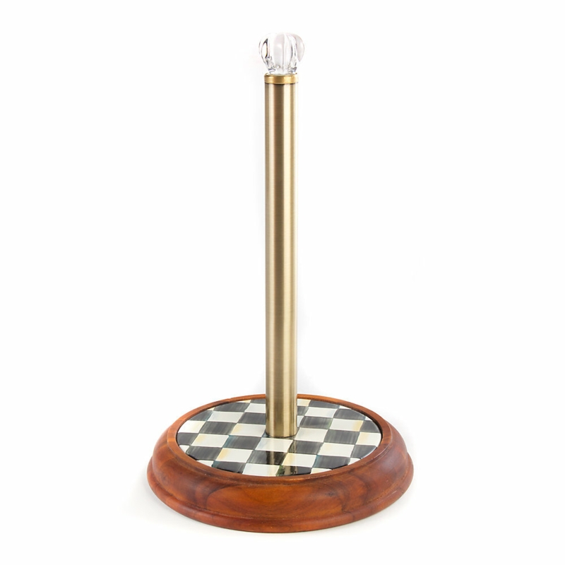 Hand-Painted Checkered Paper Towel Holder