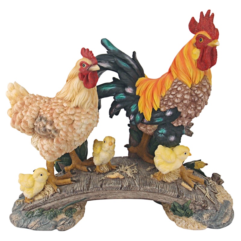 Chickens Bridging the Roost Garden Statue