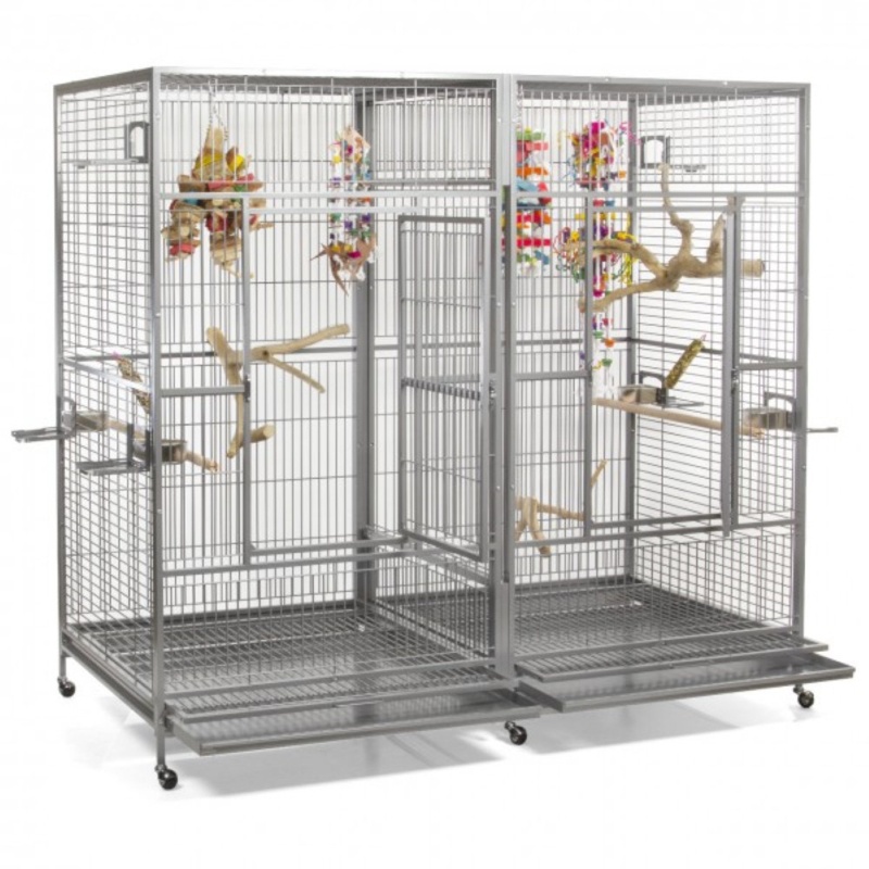 Chikatara 74'' Iron Flat Top Floor Bird Cage with Wheels | Foter