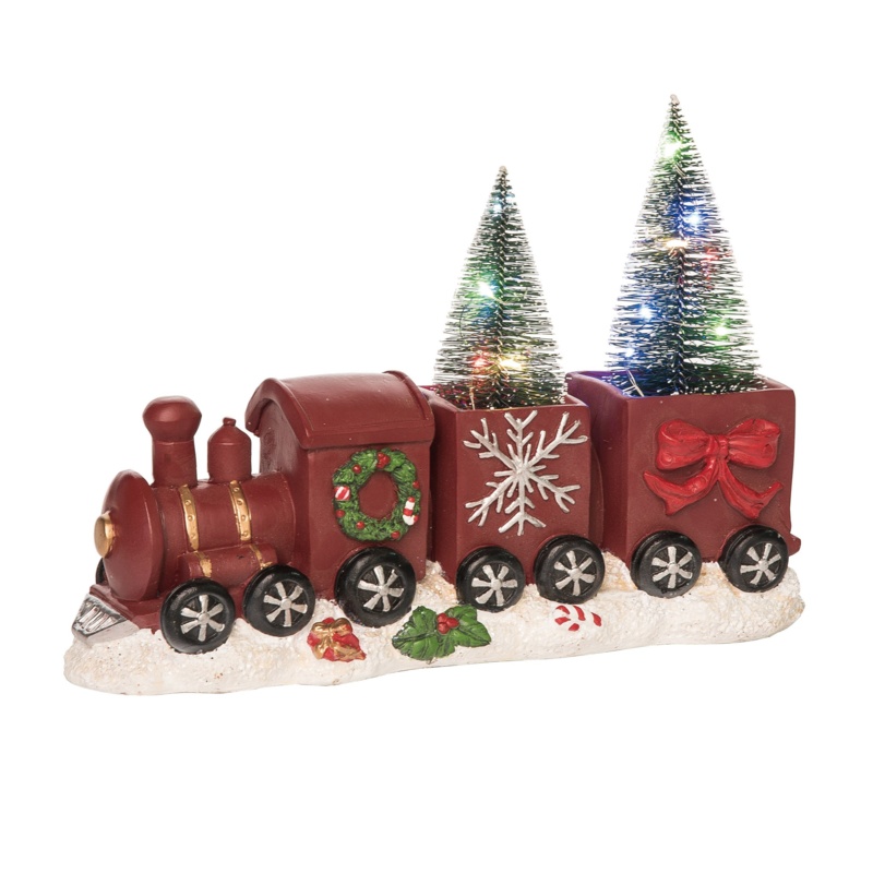 Christmas Light Up Train with Trees