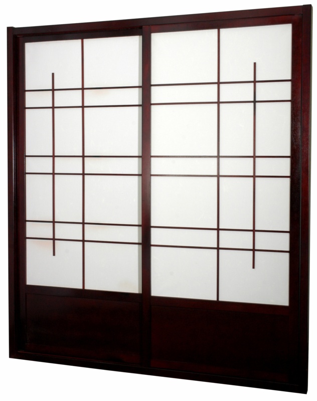 Clara 73.5" W x 83" H Solid Wood Shoji Sliding Double Doors