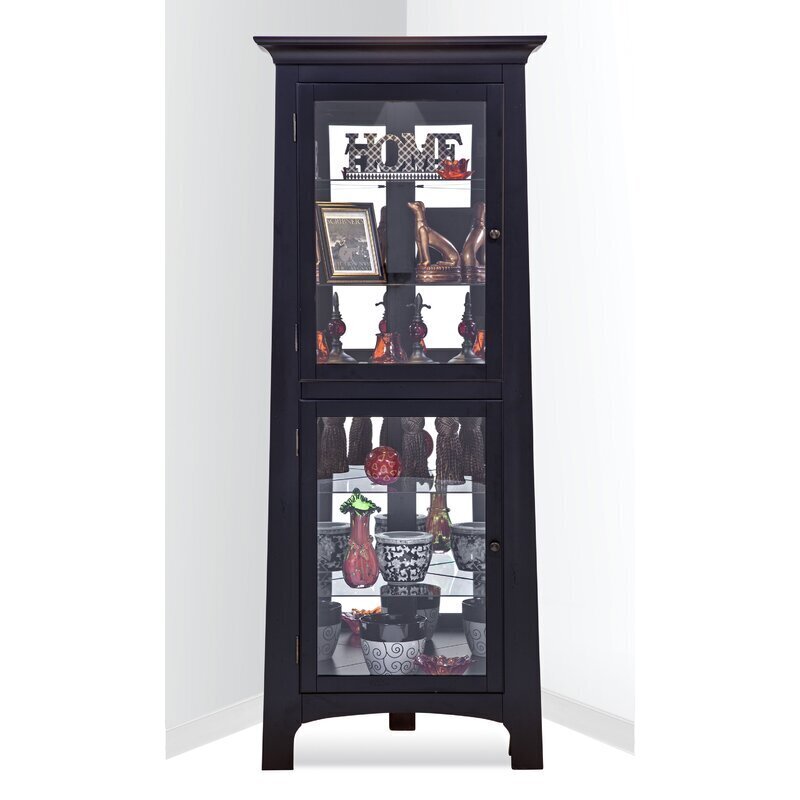 Classic Style Black Corner Display Cabinet